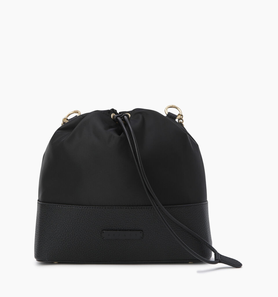 Black bucket bag with double shoulder strap - null - Black | Sisley K image number 1